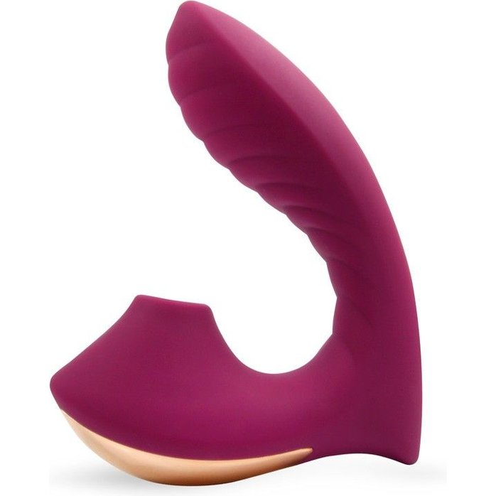 Сливовый L-образный вибромассажёр с вакуумной стимуляцией 3,5’’ Silicone Billow Suction Lover