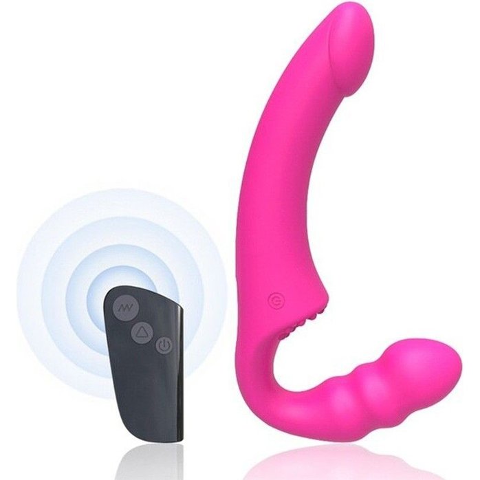 Розовый безремневой страпон Straples Strap-On Dildo