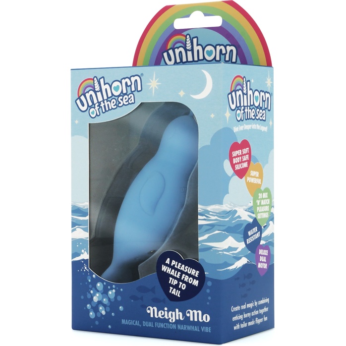 Голубой вибромассажер Unihorn of the Sea Neigh Mo для точечной стимуляции. Фотография 2.