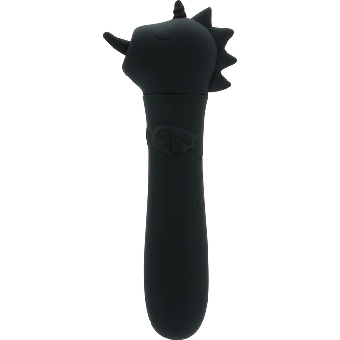Черная вибропуля Unihorn USB Wild Spirit со стимуляцией язычком