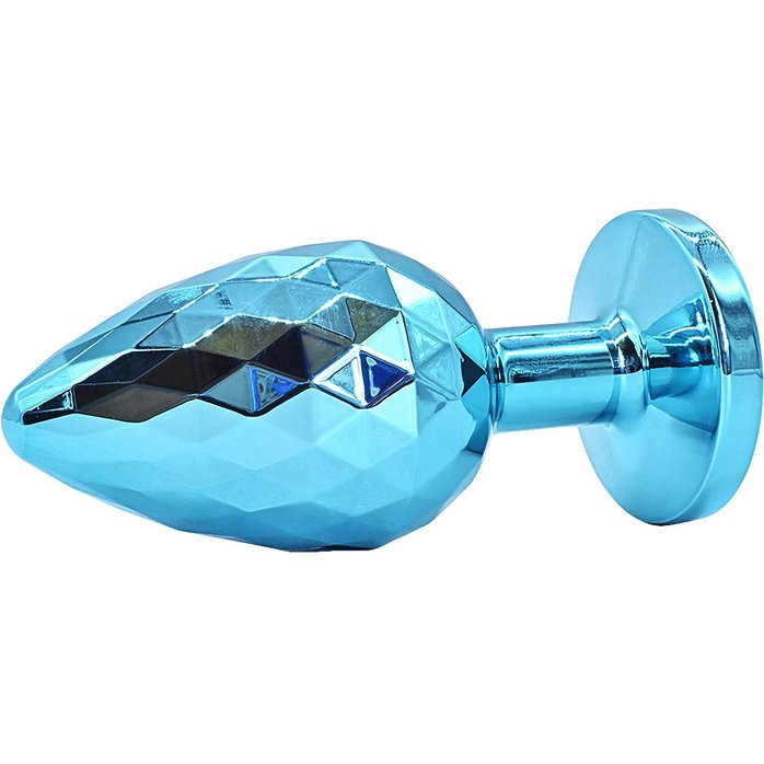 Голубая алюминиевая текстурная анальная пробка - 10 см