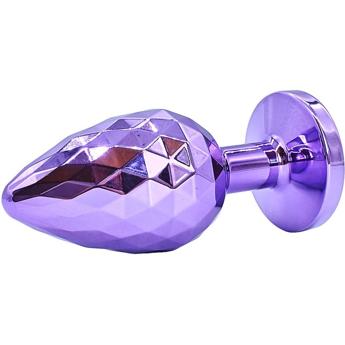 Фиолетовая алюминиевая текстурная анальная пробка - 7,5 см. Фотография 2.