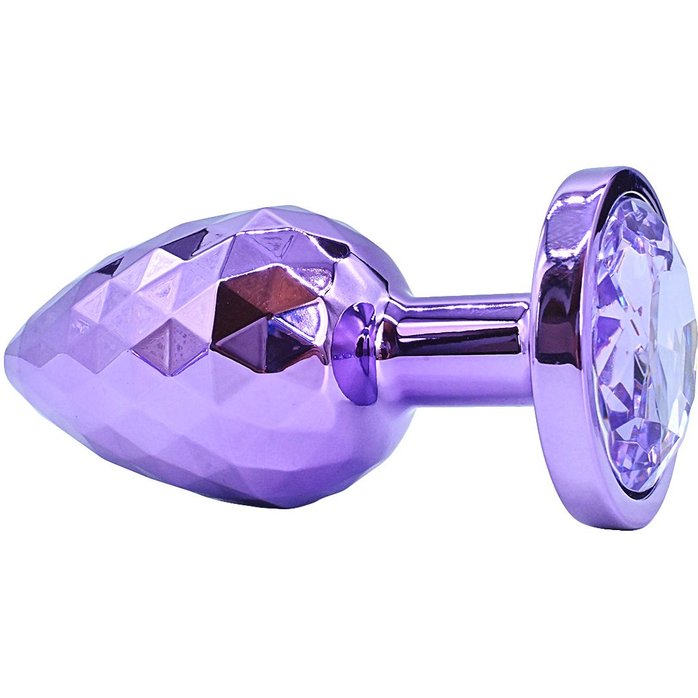 Фиолетовая алюминиевая текстурная анальная пробка - 7,5 см