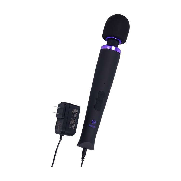 Черный жезловый вибромассажёр Merci Power Wand