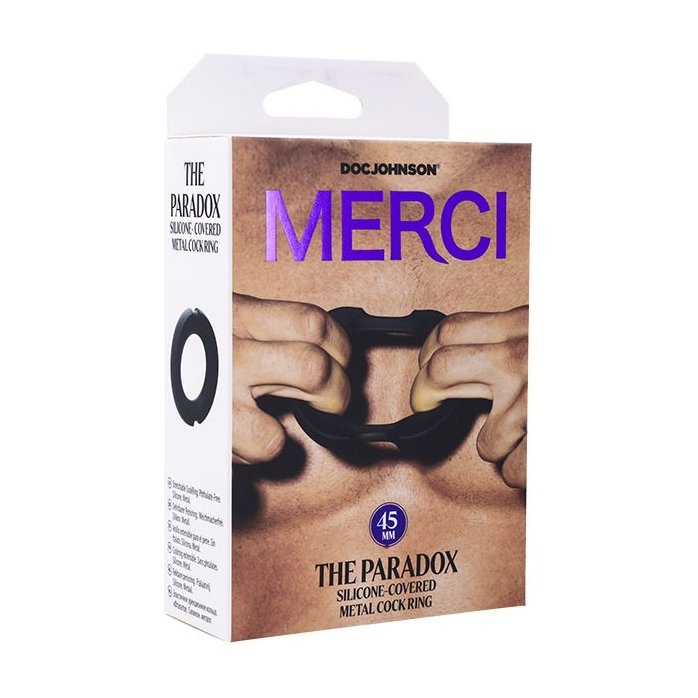 Черное эрекционое кольцо Merci The Paradox 45mm. Фотография 6.