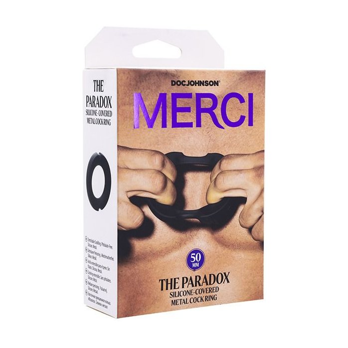 Черное эрекционое кольцо Merci The Paradox 50mm. Фотография 6.
