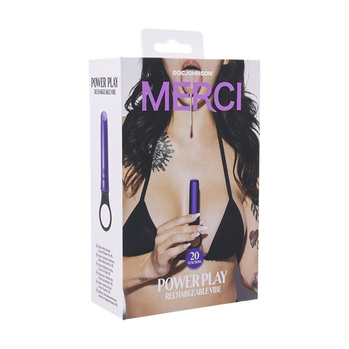 Мини-вибратор Merci Power Play со скошенным кончиком - 13,3 см. Фотография 5.