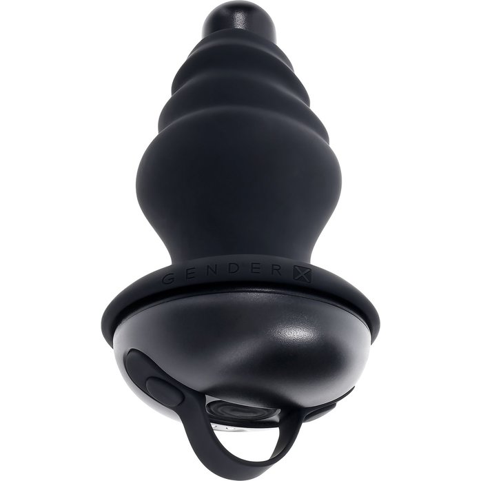 Черный вибростимулятор со съёмной насадкой Echo - 15,3 см. Фотография 2.