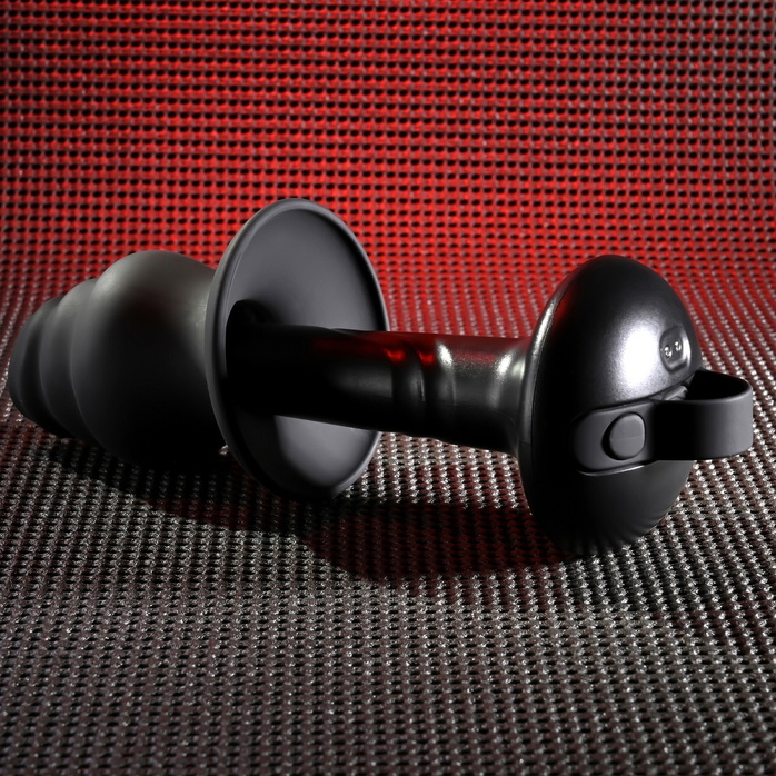 Черный вибростимулятор со съёмной насадкой Echo - 15,3 см. Фотография 14.