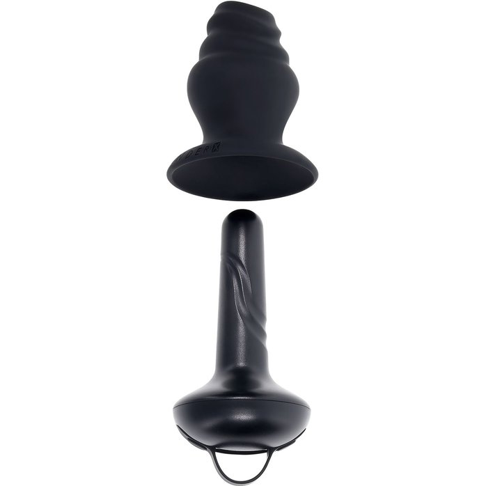 Черный вибростимулятор со съёмной насадкой Echo - 15,3 см. Фотография 5.