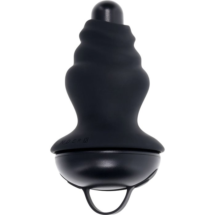 Черный вибростимулятор со съёмной насадкой Echo - 15,3 см