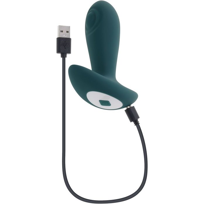 Изумрудная анальная вибропробка с пультом ДУ Tunnel Tapper - 12,1 см. Фотография 4.