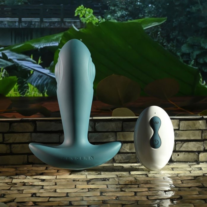 Изумрудная анальная вибропробка с пультом ДУ Tunnel Tapper - 12,1 см. Фотография 6.