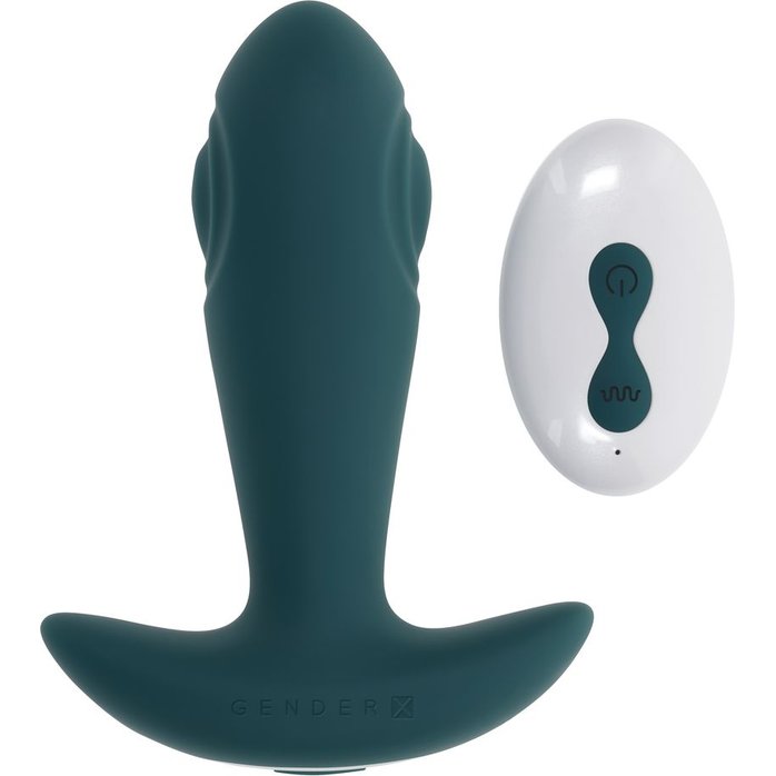 Изумрудная анальная вибропробка с пультом ДУ Tunnel Tapper - 12,1 см