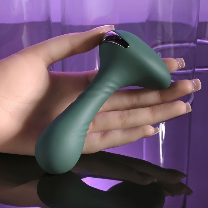 Изумрудный вибромассажёр простаты Goes Anywhere - 12,3 см. Фотография 8.