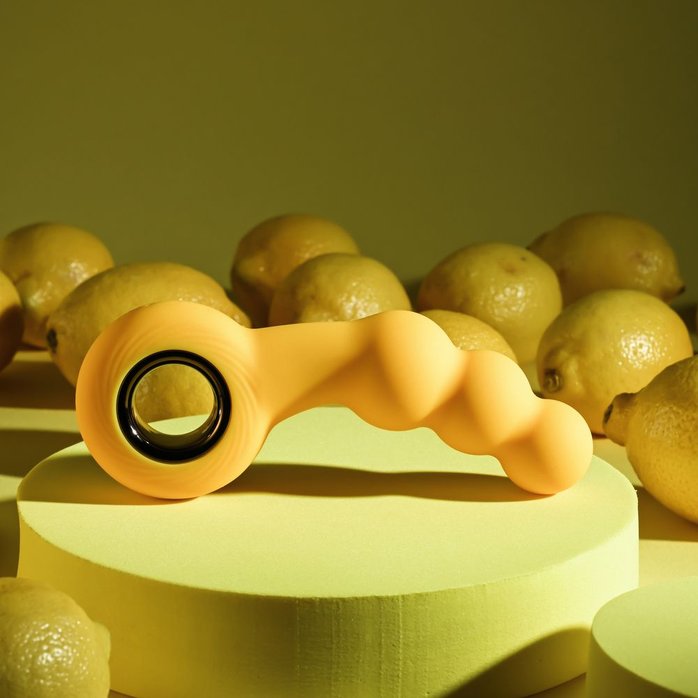 Желтая анальная вибропробка Bumble - 14,9 см. Фотография 7.