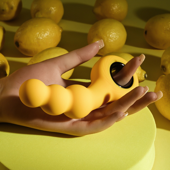 Желтая анальная вибропробка Bumble - 14,9 см. Фотография 10.