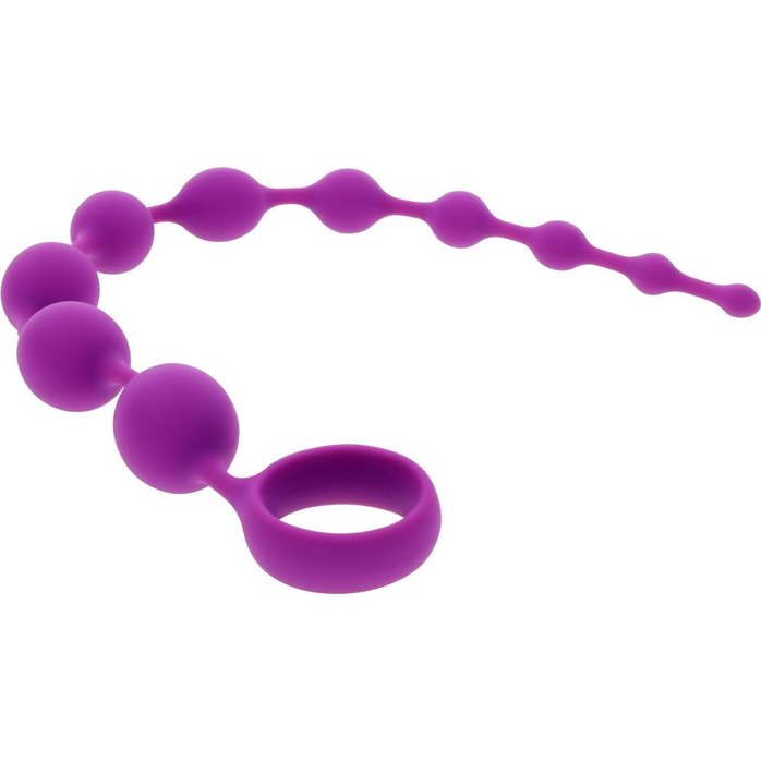 Лиловая анальная цепочка Beaded Adventure - 35,5 см. Фотография 4.