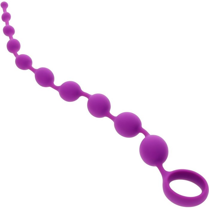 Лиловая анальная цепочка Beaded Adventure - 35,5 см. Фотография 5.