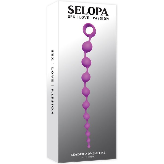Лиловая анальная цепочка Beaded Adventure - 35,5 см. Фотография 6.