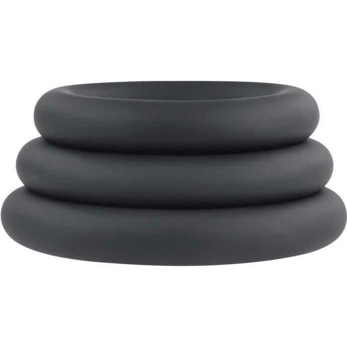 Набор из 3 черных эрекционных колец 3 Ring Circus. Фотография 2.