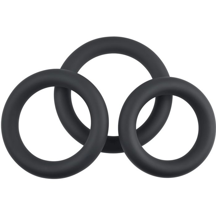 Набор из 3 черных эрекционных колец 3 Ring Circus. Фотография 3.
