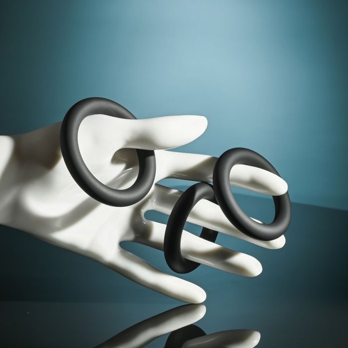 Набор из 3 черных эрекционных колец 3 Ring Circus. Фотография 6.