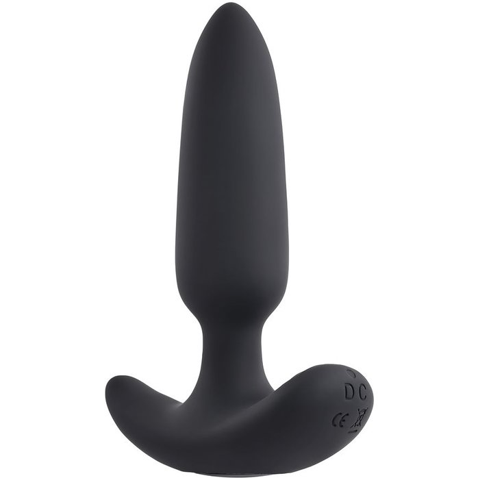 Черная анальная вибропробка с пультом ДУ Black Beauty - 11,3 см