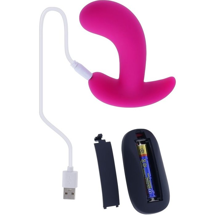 Розовый вибромассажёр простаты с пультом ДУ Hooking Up - 9,5 см. Фотография 5.