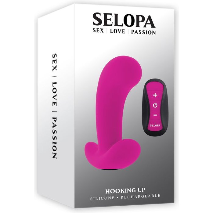 Розовый вибромассажёр простаты с пультом ДУ Hooking Up - 9,5 см. Фотография 6.