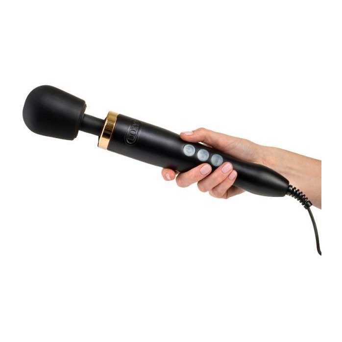 Черно-золотистый проводной жезловый вибратор Doxy Die Cast - 37 см. Фотография 3.