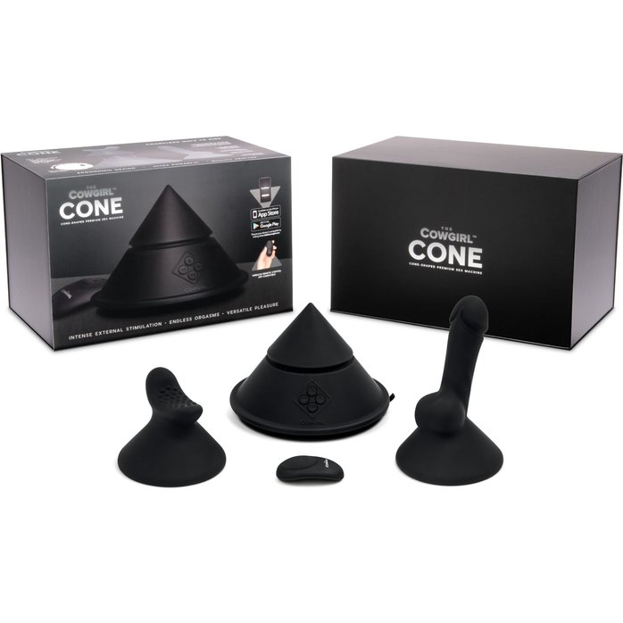 Конусный вибромассажер Cowgirl Cone с 2 насадками. Фотография 2.