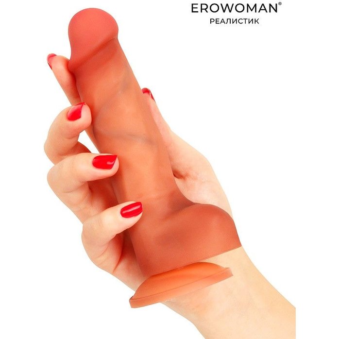 Телесный фаллоимитатор с внутренним стержнем - 15 см - EROWOMAN REALISTIC. Фотография 3.