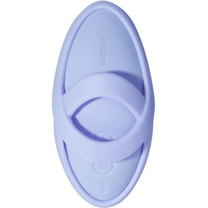 Голубой вибромассажёр на пальцы Echo 2 с функцией нагрева. Фотография 5.