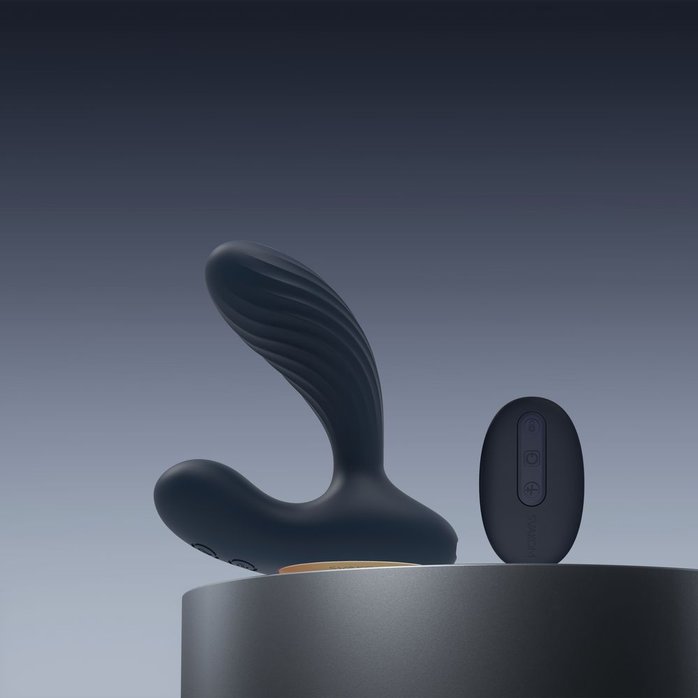 Темно-синий вибромассажер простаты Vick Neo 2 c функцией нагрева и пультом ДУ. Фотография 8.