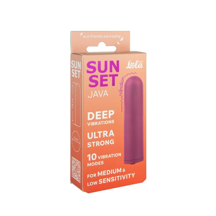 Сливовая вибропуля Java - 7,8 см - Sunset. Фотография 5.