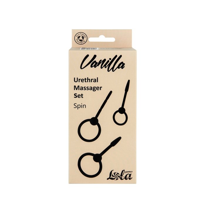 Набор из 3 черных уретральных массажеров Spin - Vanilla. Фотография 2.