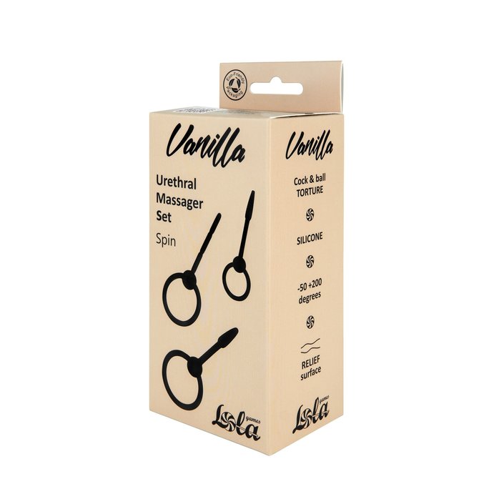Набор из 3 черных уретральных массажеров Spin - Vanilla. Фотография 3.