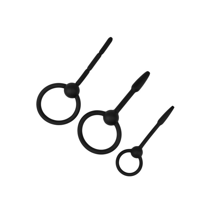 Набор из 3 черных уретральных массажеров Spin - Vanilla