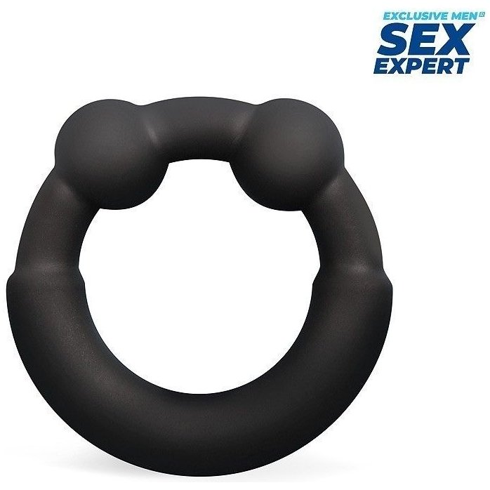 Черное эрекционное силиконовое кольцо - SEX EXPERT