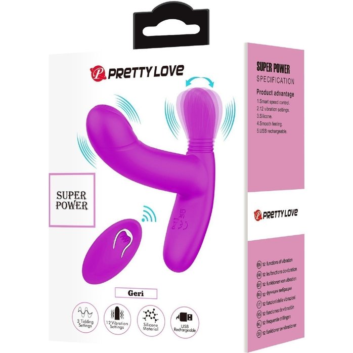 Лиловый стимулятор Geri с подвижным хвостиком - Pretty Love. Фотография 8.