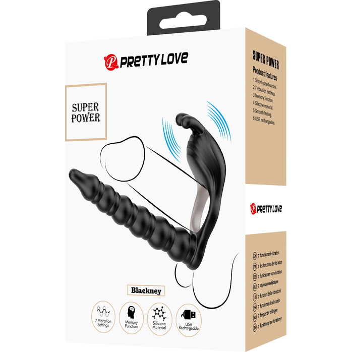 Черная насадка для двойного проникновения Blackney - Pretty Love. Фотография 8.