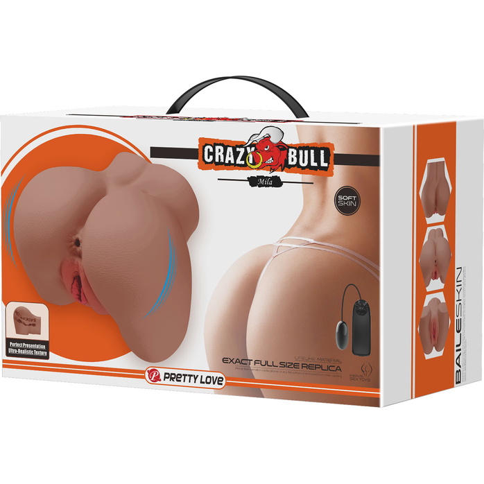 Карамельный мастурбатор-полуторс Mila с вибрацией - Crazy Bull. Фотография 10.