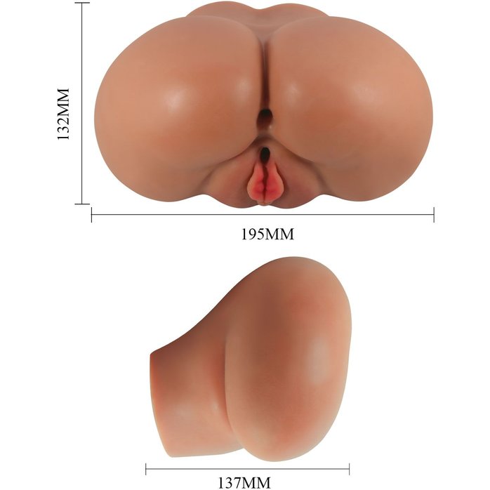 Карамельный мастурбатор-полуторс Luna с вибрацией - Crazy Bull. Фотография 9.