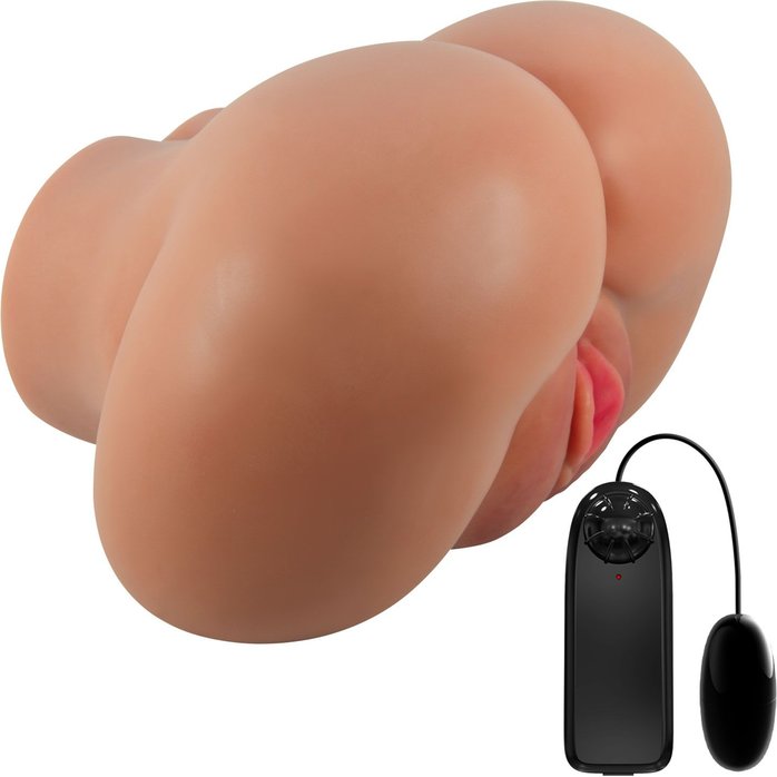 Карамельный мастурбатор-полуторс Luna с вибрацией - Crazy Bull