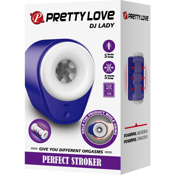 Синий автоматический вибромастурбатор Dj Lady - Pretty Love. Фотография 11.