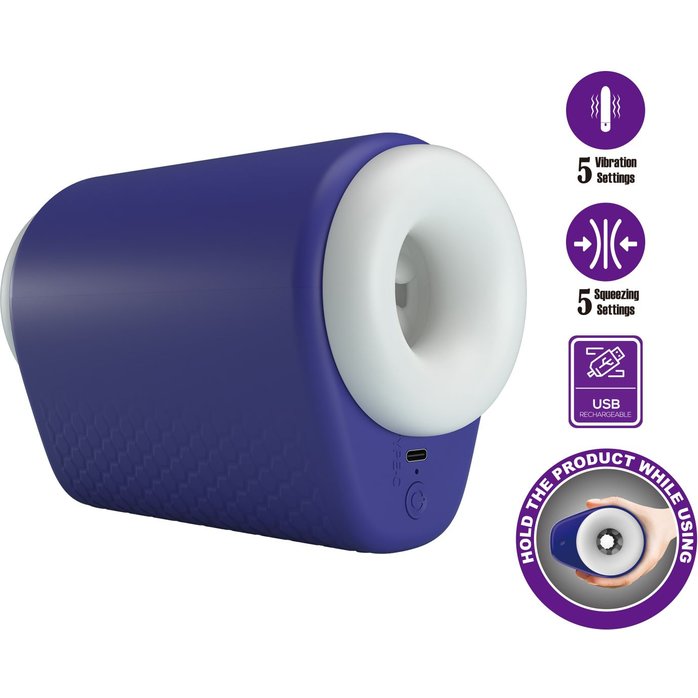 Синий автоматический вибромастурбатор Dj Lady - Pretty Love. Фотография 3.