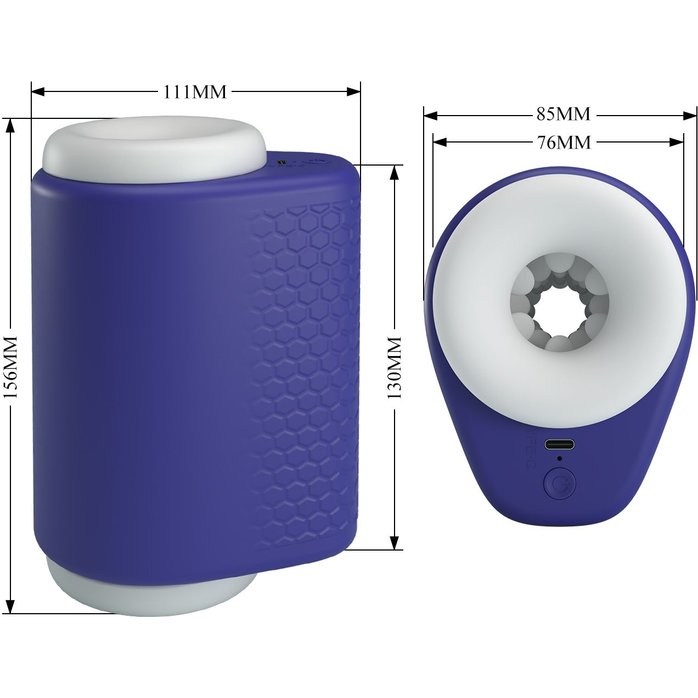 Синий автоматический вибромастурбатор Dj Lady - Pretty Love. Фотография 9.