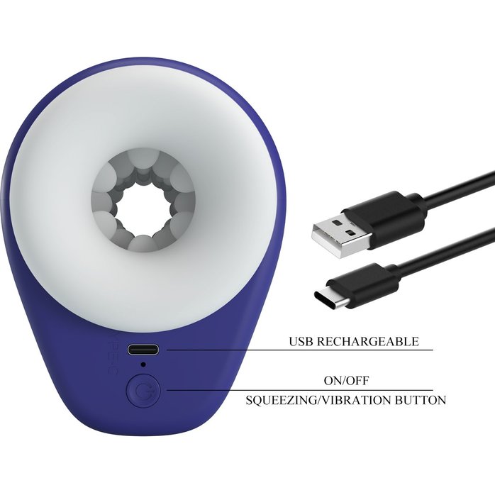 Синий автоматический вибромастурбатор Dj Lady - Pretty Love. Фотография 10.