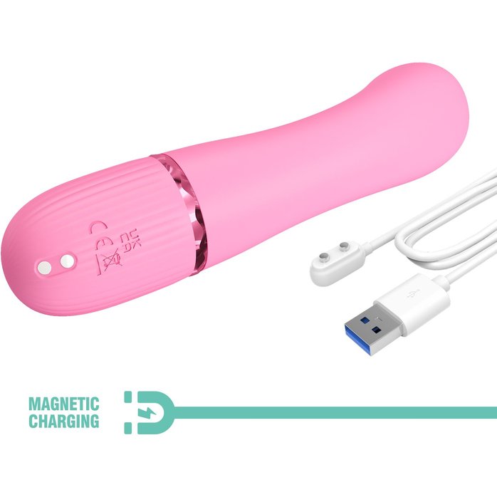 Розовый вибратор-кролик Marski - 18 см - Pretty Love. Фотография 8.